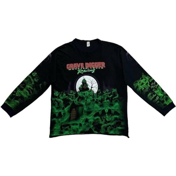 Grave Digger Vintage 1990’s AOP Monster Truck Long Sleeve